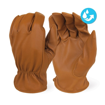 Premium Water/Oil Resistant Goatskin Leather Driver Glove, Unlined, Size: XL PR